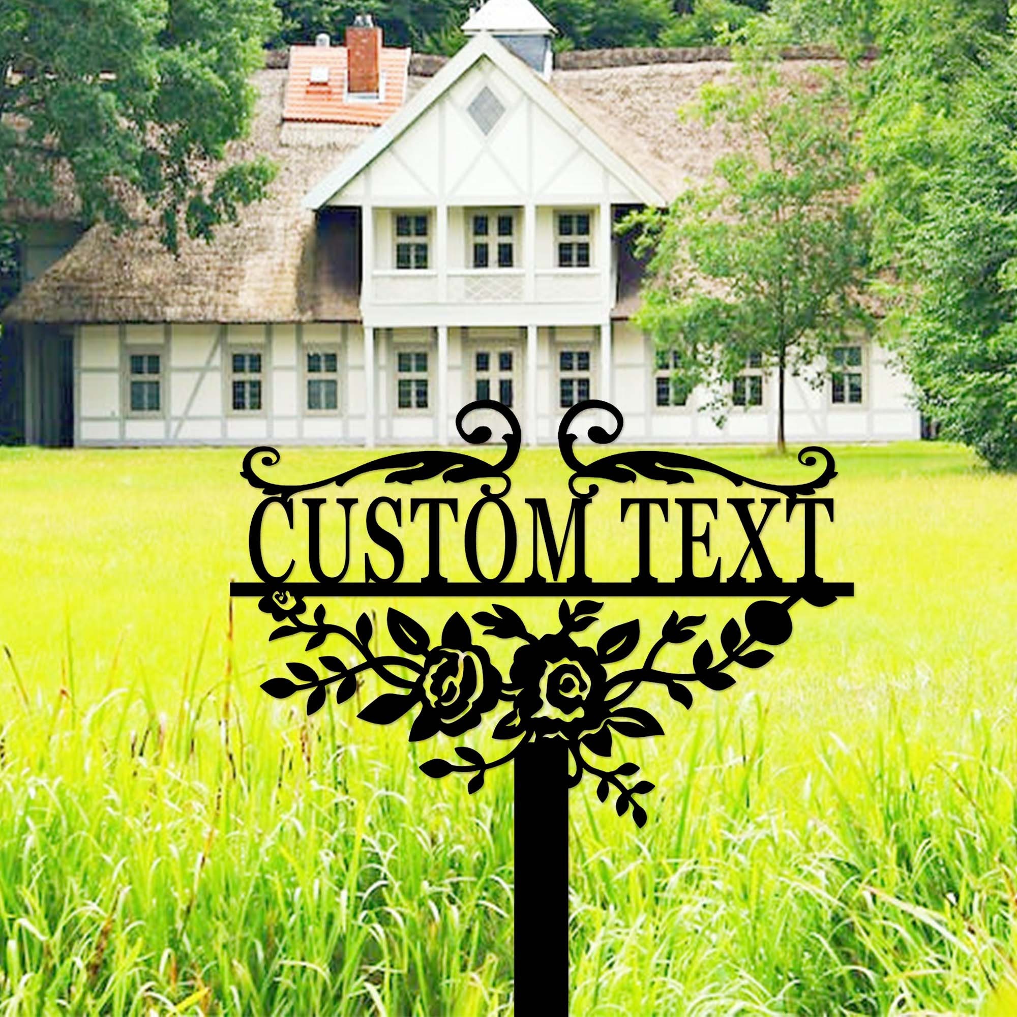 Personalized Metal Garden Sign,custom Garden Sign,floral Garden Stake ...