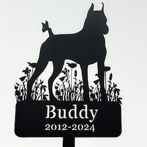 Boxer Dog Memorial Stake Personalized,Boxer Dog Metal Grave Marker,Custom Dog Cemetery Stake,Loss of Dog Memorial Sympathy Gift,Dog Stake