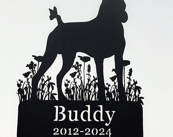 Estaca conmemorativa del perro boxer personalizada, marcador de tumba de metal del perro boxer, estaca personalizada del cementerio del perro, regalo de simpatía conmemorativa de la pérdida del perro, estaca del perro