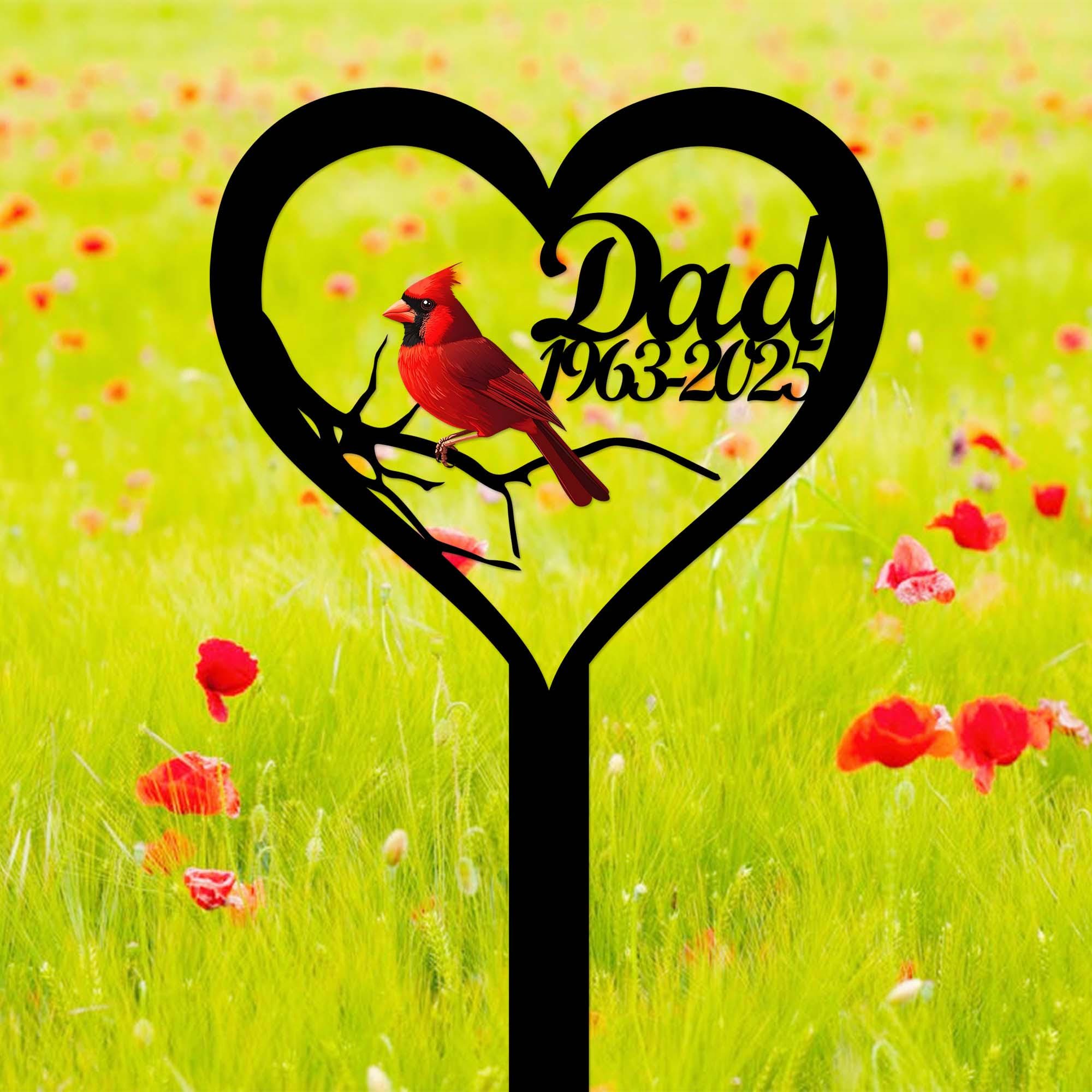 Personalized Metal Cardinal Memorial Stake,cardinal Garden Stake,custom ...