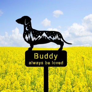 Dachshund Dog Memorial Stake Personalized,Dachshund Metal Grave Marker,Custom Dog Cemetery Stake,Dog Loss Memorial Sympathy Gift,Dog Stake