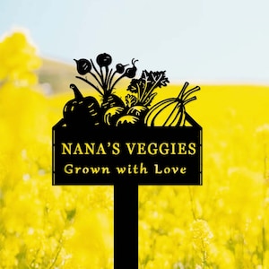 Personalized Metal Garden Sign,Custom Homegrown Veggies Garden Sign,Vegetables Garden Stake,Yard Decor,Vegetable Plot Markers,Gardener Gift