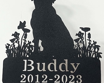 Dog Memorial Stake Personalized,Labrador Retriever Metal Grave Marker,Custom Dog Cemetery Stake,Loss of Dog Memorial Sympathy Gift,Dog Stake