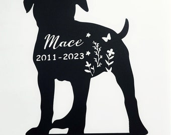 American Pit Bull Memorial Stake Personalized,Pit Bull Terrier Metal Grave Marker,Custom Dog Remembrance Cemetery Stake,Loss of Dog Gift
