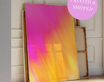 Yellow and Pink Abstract Gradient Print Vibrant Poster Modern Art Multicolour Unframed Artwork Gradient Print Modern Wall Art Gift for Her