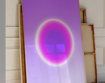 Positive Aura Poster Purple Gradient Poster Lilac Aura Wall Art Abstract Art Trendy Wall Art for Apartment Aesthetic Gen Z Print Aura Art