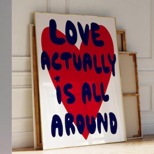 Retro Love Poster for Couples Decor Vintage Print Red Wall Art for Living Room Poster Valentines Day Gift for her Love Letter Trendy Print