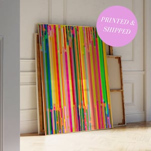 Colorful Stripes Trendy Poster Abstract Print Vibrant Wall Art Pop of Color Art Trendy Print Apartment Aesthetic Decor Modern Gift for Her