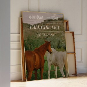 Herbst Ästhetischer Zeitungsdruck Pferdekunst Zeitungsdruck Herbst Trendige Wandkunst Vintage Barwagen Cowgirl Ästhetischer Druck Wohnheim Altes Geld Kunst