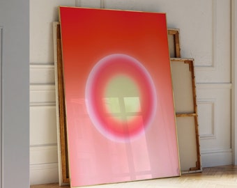 Positives Aura Poster Orange Farbverlauf Poster Affirmation Wandkunst Ästhetische Wandkunst Trendige Wandkunst für Wohnung Spirituelles Poster Geschenk GenZ
