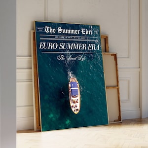 新聞プリント La Dolce Vita イタリアの夏のビーチアート 新聞プリント 沿岸のトレンディなウォールアート ヴィンテージ バーカート ポジターノ プリント 寮用