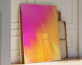 Abstract Gradient Digital Wall Art Y2K Wall Decor Trendy Poster Light Pink and Orange Wall Art Preppy Print  for Apartment Vibrant Gradient