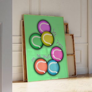 Tennis Aesthetic Art Print Preppy Sports Core Wall Art Tennis Court Poster Wimbledon Art Gift for Tennis Lover Trendy Prints for Apartment