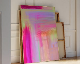 Rosa, Grün und Lila abstrakte Wandkunst Trendy abstrakter Druck Coole bunte Wandkunst ästhetischer Druck Trendy Druck für Wohnung Geschenk für Sie