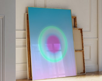 Positive Aura Poster Pastel Gradient Poster Affirmation Wall Art Aesthetic Wall Art Trendy Wall Art for Apartment Printable Wall Art Decor