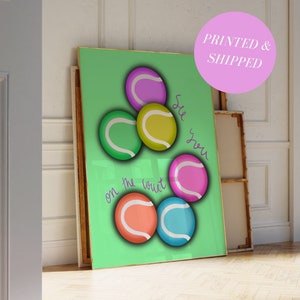 Tennis Aesthetic Art Print Preppy Sports Core Wall Art Tennis Court Poster Wimbledon Art Gift for Tennis Lover Trendy Prints for Apartment