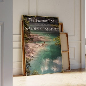 Wydruk z gazety La Dolce Vita Włoskie Lato Plażowa Sztuka Wydruk z gazety Nadmorski Modny Sztuka Ścienna Vintage Bar Cart Nadmorski Wydruk do Akademika