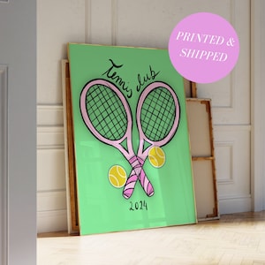 Tennis Aesthetic Art Print Preppy Sports Core Wall Art Tennis Club Poster Wimbledon Art Gift for Tennis Lover Trendy Prints for Apartment