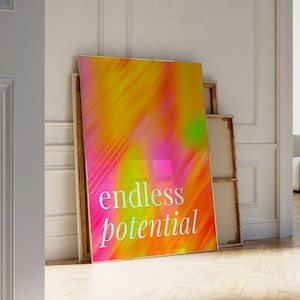 Positive Energie Aura Poster Spiritueller Druck Farbverlaufsdruck Buntes Aura Poster Affirmation Print Ästhetisches Geschenk Trendy Wandkunst Wohnung