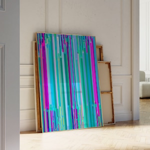 Modern Stripes Digital Wall Art Geometric Colorful Trendy Wall Art Cool Art Print Blue Printable Art Aesthetic Trendy Wall Art for Apartment
