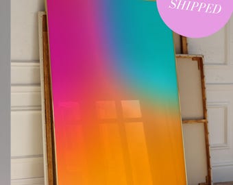 Blue and Pink Abstract Gradient Print Sunset Vibrant Poster Modern Art Multicolour Unframed Artwork Gradient Print Modern Wall Art Gift GenZ