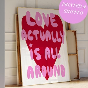 Retro Love Poster for Couples Decor Vintage Print Red Wall Art for Living Room Poster Valentines Day Gift for her Love Letter Trendy Print