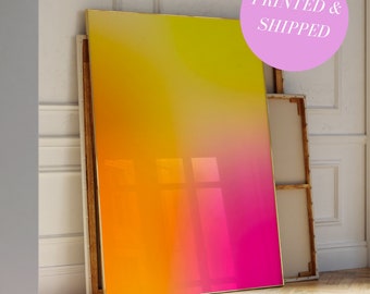 Sunset Colors Abstract Gradient Print Vibrant Poster Modern Art Multicolour Unframed Artwork Sunset Gradient Print Modern Wall Art Gift GenZ