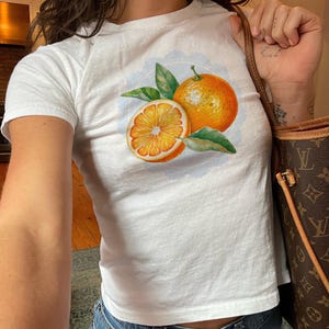 T-shirt bébé orange fruité Girlie T-shirts bébé coquette T-shirts bébé de l'an 2000