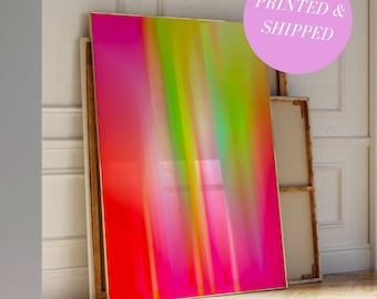 Green and Pink Abstract Gradient Print Vibrant Poster Modern Art Multicolour Unframed Artwork Gradient Print Modern Wall Art Gift for Her