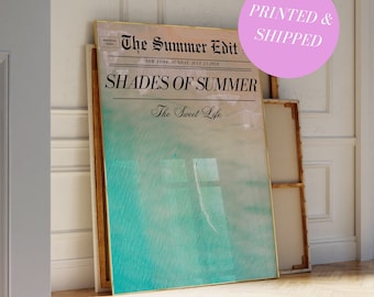 Newspaper Print La Dolce Vita Italian Summer Beachy Art Newspaper Print Coastal Trendy Wall Art Vintage Bar Cart Coastal Print for Dorm