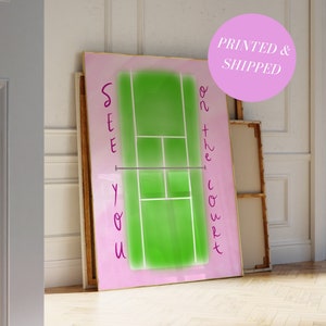 Tennis Aesthetic Art Print Preppy Sports Core Wall Art Tennis Court Poster Wimbledon Art Gift for Tennis Lover Trendy Prints for Apartment