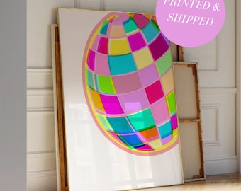90er Jahre 90er Diskokugel Pop Art Wandbild Disco Poster Retro Diskokugel Kunst Trendy Prints für die Wohnung ästhetik 90er Jahre Wandkunst für Maximalisten