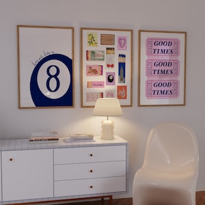 Set van 3 trendy prints marine witte poster luciferdoosje print vintage matchbook muurkunst retro ticket print preppy muur decor retro barwagen kunst