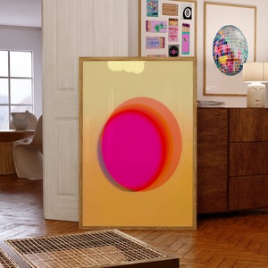 Positive Aura Poster Yellow and Pink Gradient Poster Affirmation Wall Art Aesthetic Wall Art Trendy Wall Art for Apartment Housewarming Gift