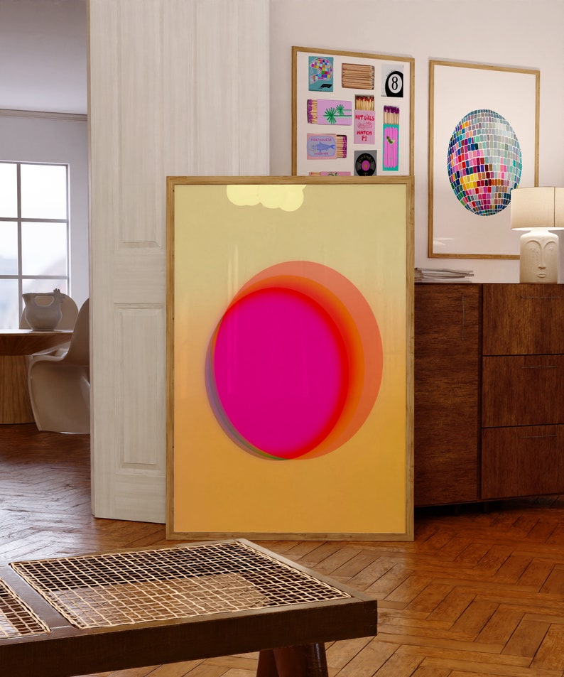 Positive Aura Poster Yellow and Pink Gradient Poster Affirmation Wall Art Aesthetic Wall Art Trendy Wall Art for Apartment Housewarming Gift