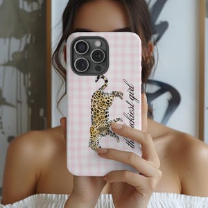 Coquette Phone Case Leopard Phone Case for iPhone 16 15 14 13 Leopard Aesthetic Phone Case For Samsung S23 Custom Aesthetic Cool Girl Case