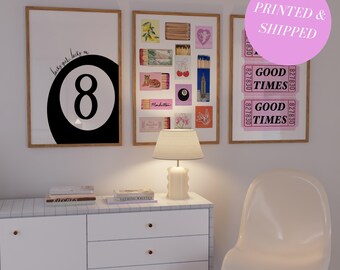 Set Of 3 Trendy Prints Black White Poster Matchbox Print Vintage Matchbook Wall Art Retro Ticket Print Preppy Wall Decor Retro Bar Cart Art