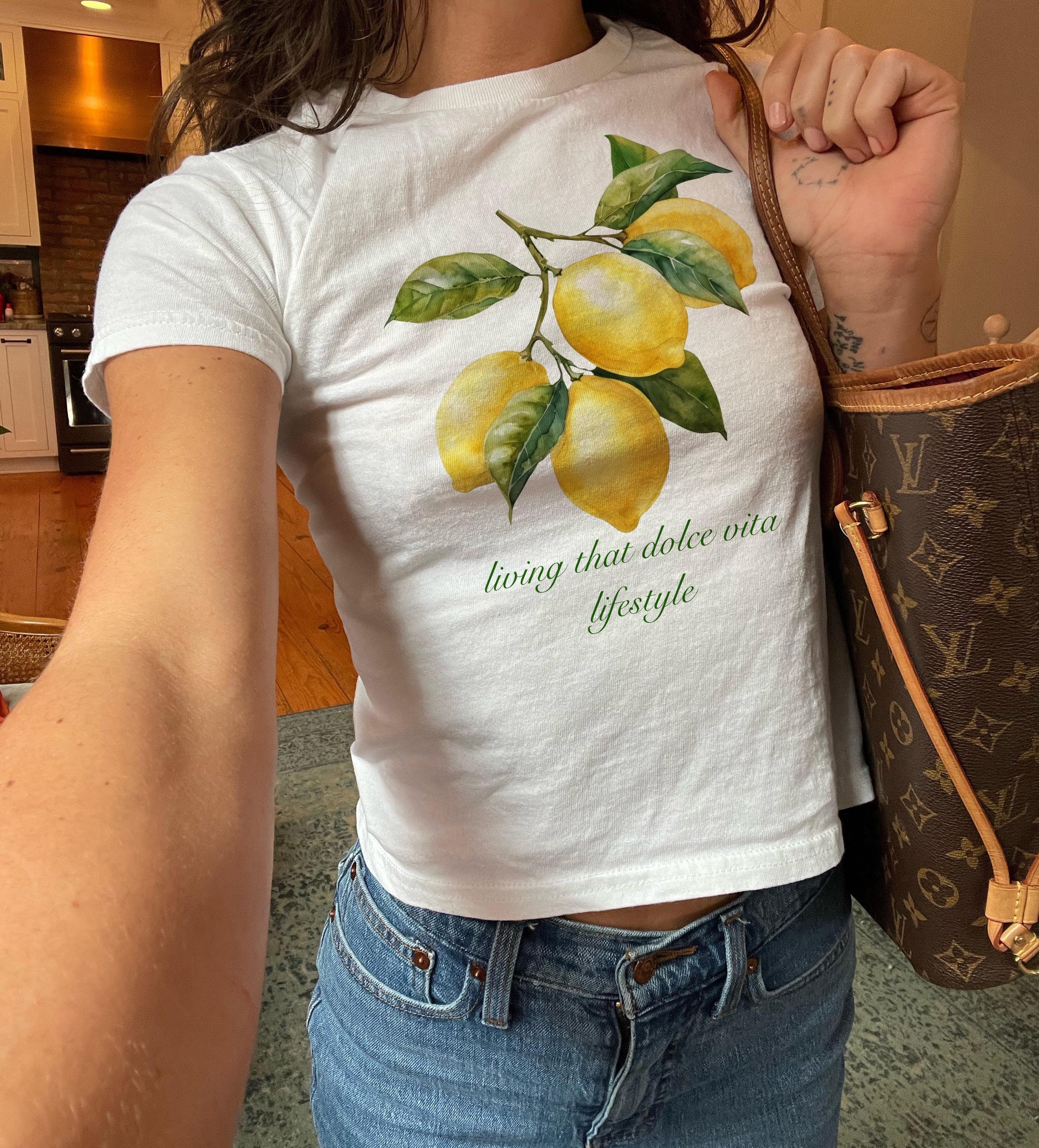 Lemons Graphic 90s Baby Tee Aesthetic Baby Tee Women