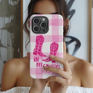 Pink Aethetic Cowgirl Phone Case Western Cowboy Boot Aesthetic Phone Case iPhone 16 15 14 13 12 11 Pro Max 8, Samsung Galaxy S24 S23 S22 S21