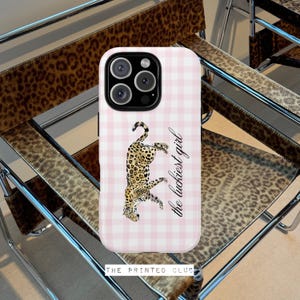 Coquette Phone Case Leopard Phone Case for iPhone 16 15 14 13 Leopard Aesthetic Phone Case For Samsung S23 Custom Aesthetic Cool Girl Case