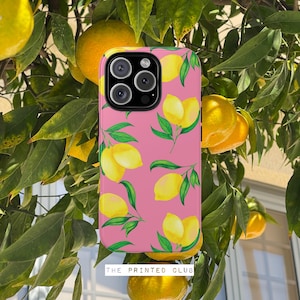 Lemon Phone Case Fresh Coquette Fruit Case Aesthetic Phone Case Pink Lemons Cover for iPhone 16 15 14 13 12 11 Pro Max Samsung s23 s24 s25