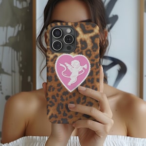 Leopard Print Phone Case Trendy iPhone Cover Y2k Aesthetic Phone Case iPhone 16 15 14 13 12 11 Pro Max 8, Samsung Galaxy S24 S23 S22 S21