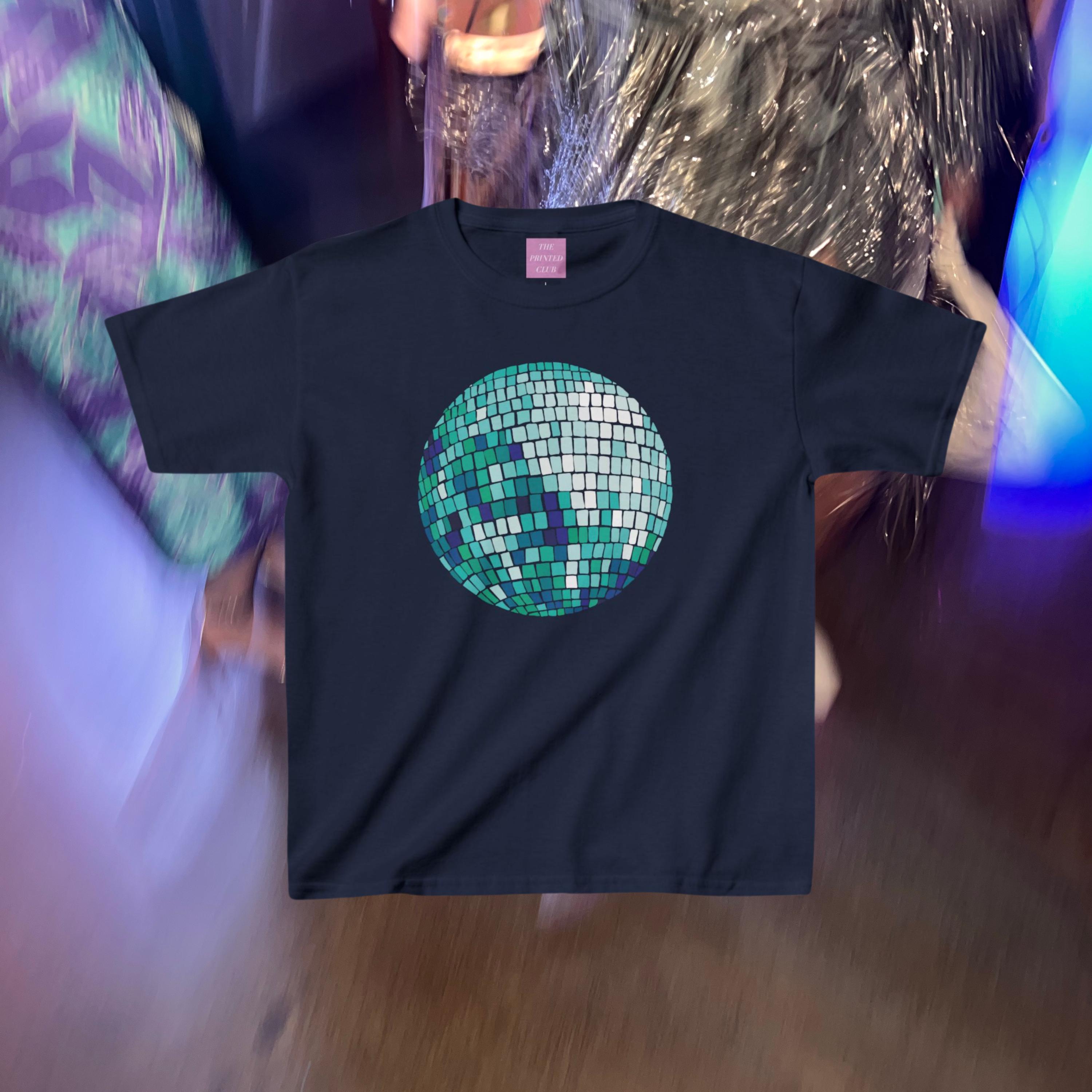Cool Girl Disco Ball 90s Baby Tee Mirror Ball Tee Star Girl