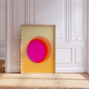 Positive Aura Poster Yellow and Pink Gradient Poster Affirmation Wall Art Aesthetic Wall Art Trendy Wall Art for Apartment Housewarming Gift