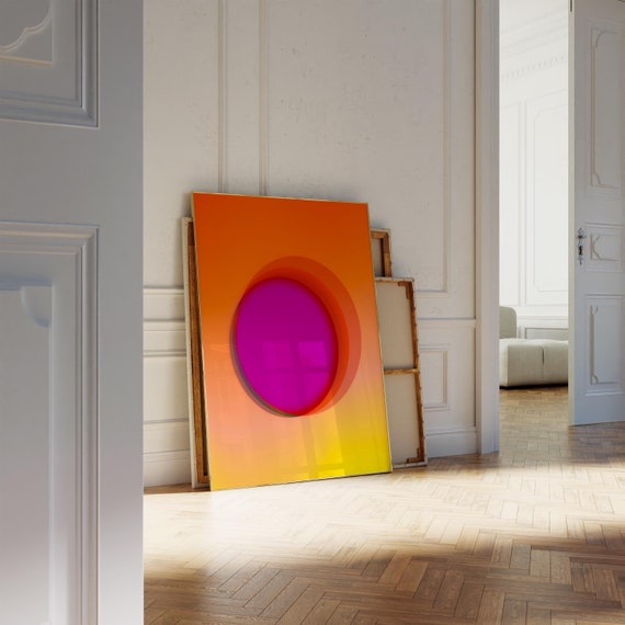 Positive Aura Print Orange and Purple Gradient Poster Affirmation Wall Art Aesthetic Print Trendy Wall Art for Apartment Housewarming Gift
