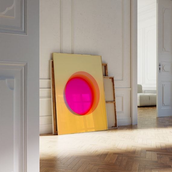 Positive Aura Poster Yellow and Pink Gradient Poster Affirmation Wall Art Aesthetic Wall Art Trendy Wall Art for Apartment Housewarming Gift