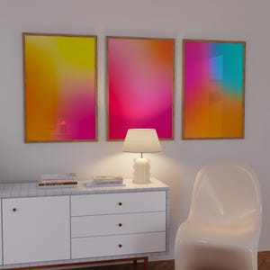 Set of 3 Positive Aura Posters Spiritual Poster Grainy Gradient Print Colourful Aura Poster Trendy Wall Art Aesthetic Dorm DIGITAL DOWNLOAD