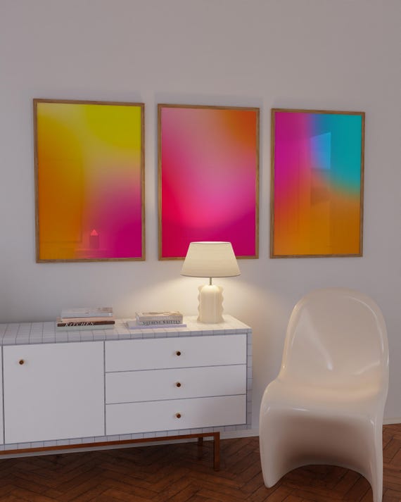Set of 3 Positive Aura Posters Spiritual Poster Grainy Gradient Print Colourful Aura Poster Trendy Wall Art Aesthetic Dorm DIGITAL DOWNLOAD