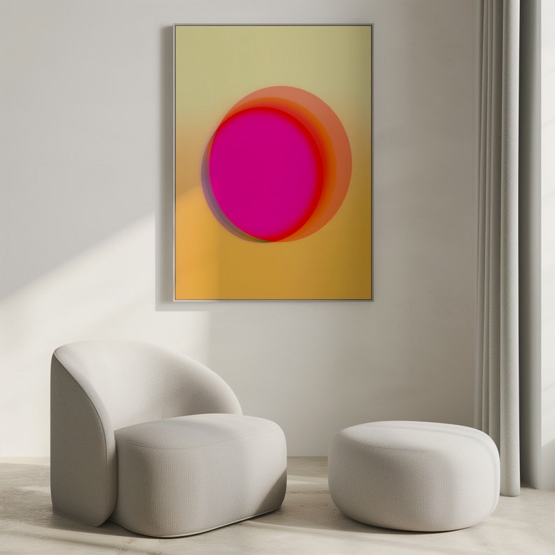 Positive Aura Poster Yellow and Pink Gradient Poster Affirmation Wall Art Aesthetic Wall Art Trendy Wall Art for Apartment Housewarming Gift