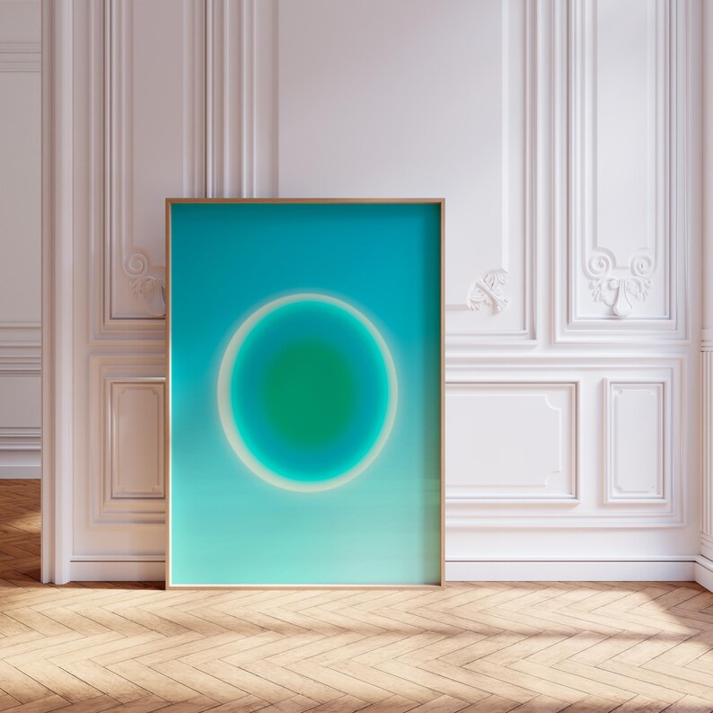 Positive Blue Positive Blue Aura Poster Blue Gradient Poster Affirmation Wall Art ...